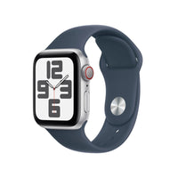 Thumbnail for Apple Watch SE GPS + Cellular 40mm Silver Aluminium Case w/ Storm Blue Sport Band - M/L APPLE