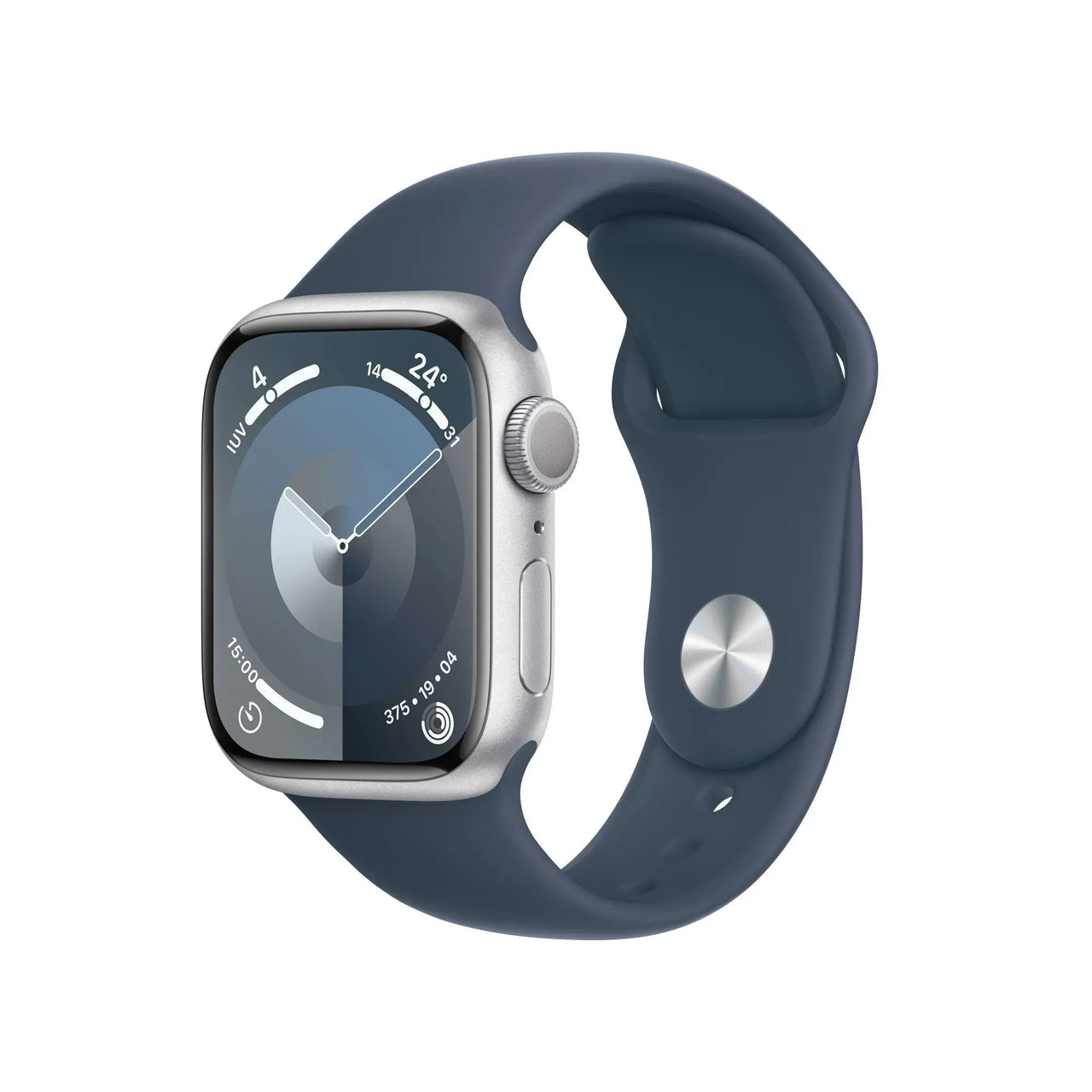 Apple Watch SE GPS + Cellular 40mm Silver Aluminium Case w/ Storm Blue Sport Band - M/L - GoDiscount